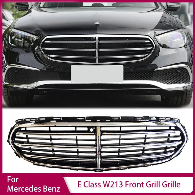 For Mercedes Benz E Class W213 Front Grill Grille Radiator Air Intake Grid Bumper Accessories A2138809703 A2138800240