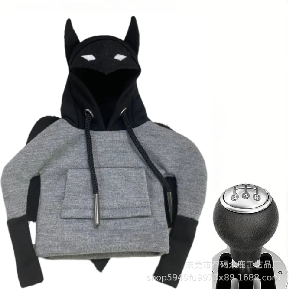 

2024 Bat Shift Lever Collars Hoodie Car Gearshift Lever Cover Change Lever Sweatshirt Gearshift Cover Hoodie Gear Knob Sweater