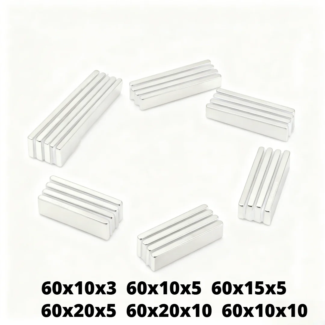Super Strong Magnet N35 Block Magnetic NdFeB Neodymium Magnet Powerful imanes Refrigerator Magnets 60x10x3 60x10x5 60x20x10mm