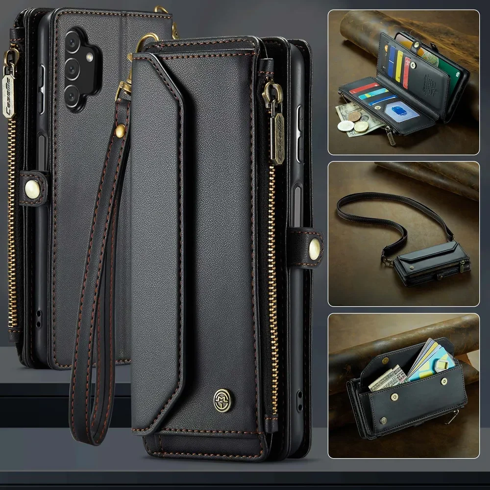 حافظة لهاتف سامسونج جالاكسي A13 4G/A13 5G/A04S/A04/M13 5G محفظة جلدية بطاقات حقائب الهاتف الفاخرة #3