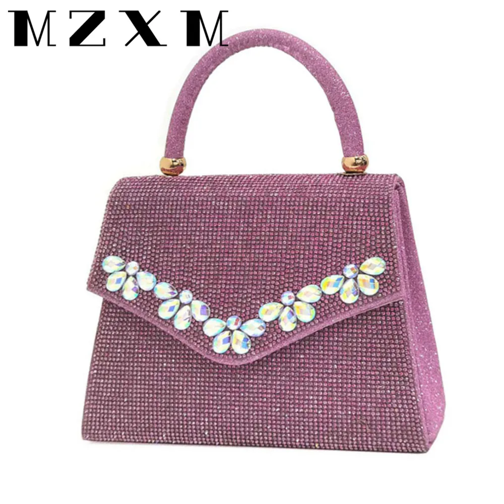

Exquisite Party Bag With Diamond Design Fashion Ladies Bag Glittering Embellished Handle Rhinestones Evening Clutch Bags