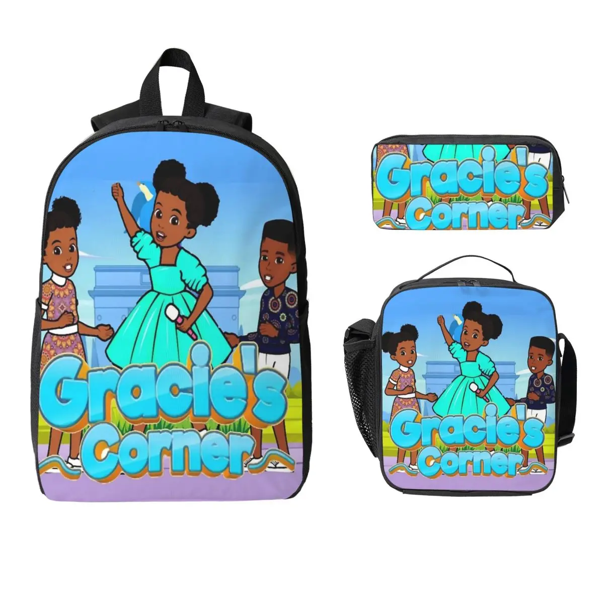 

Набор из 3 предметов: рюкзак Gracies Corner, пенал и сумка для обеда для школьников