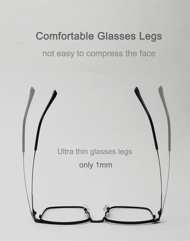 Hochwertige ultraleichte Retro-Lesebrille aus reinem Titan und Metall, Anti-Blaulicht-Lesebrille für Herren, quadratische Presbyopie-Brille – Detail 7