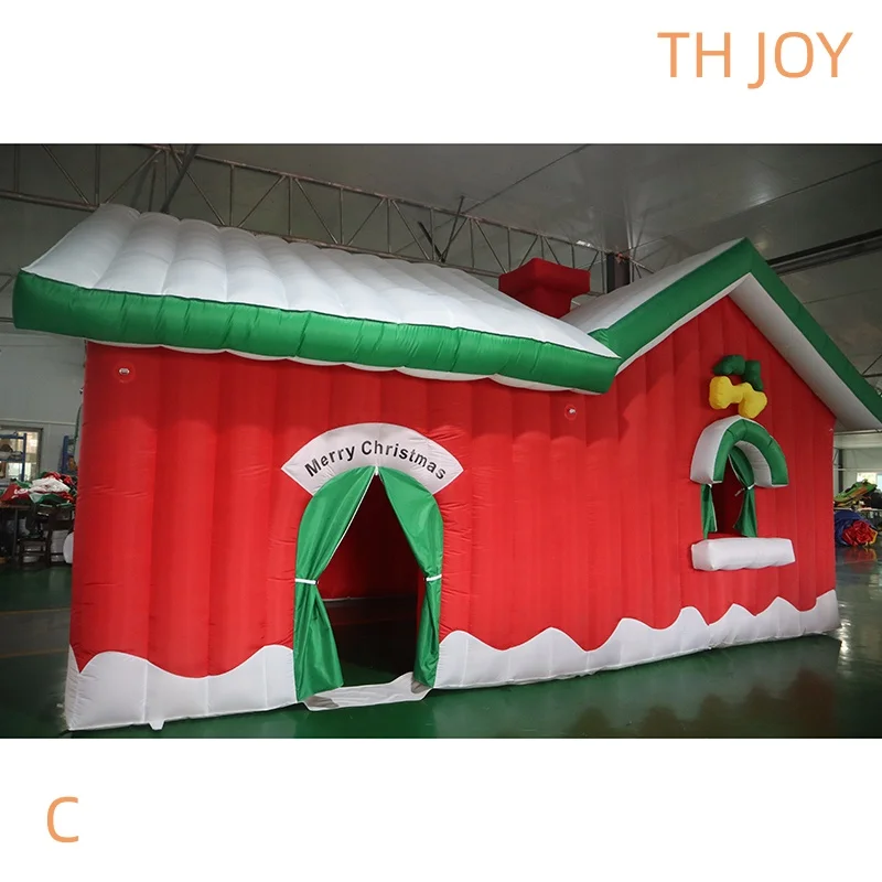 spedizione aerea veloce, tenda gonfiabile rossa della grotto di Babbo Natale della decorazione esterna della casa di Natale gonfiabile 7x4x4m