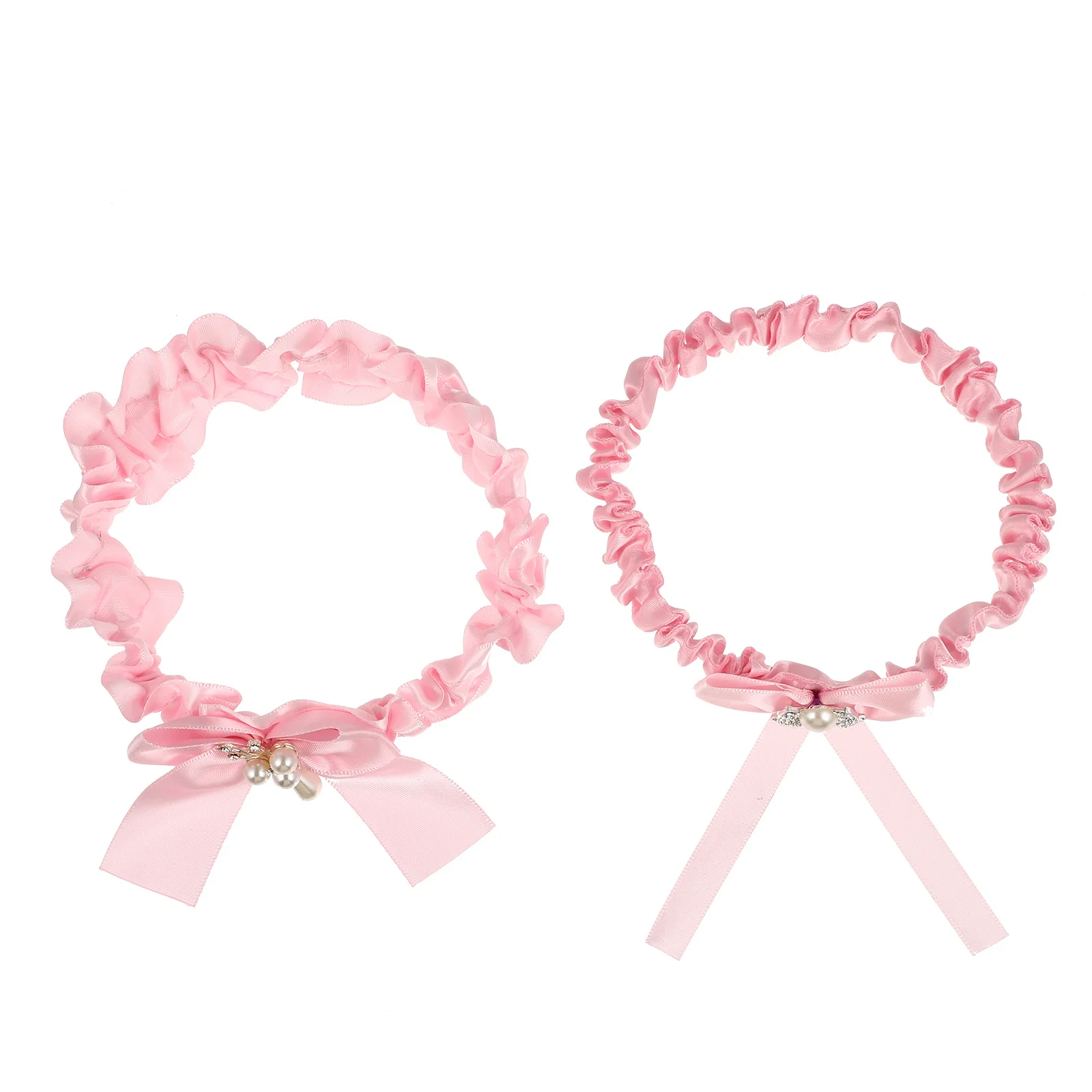 

2Pcs Bride Garter Wedding Leg Bands Elegant Pearl Decorated Comfortable Cloth Material for Bridal Shower Ceremony Party Prom