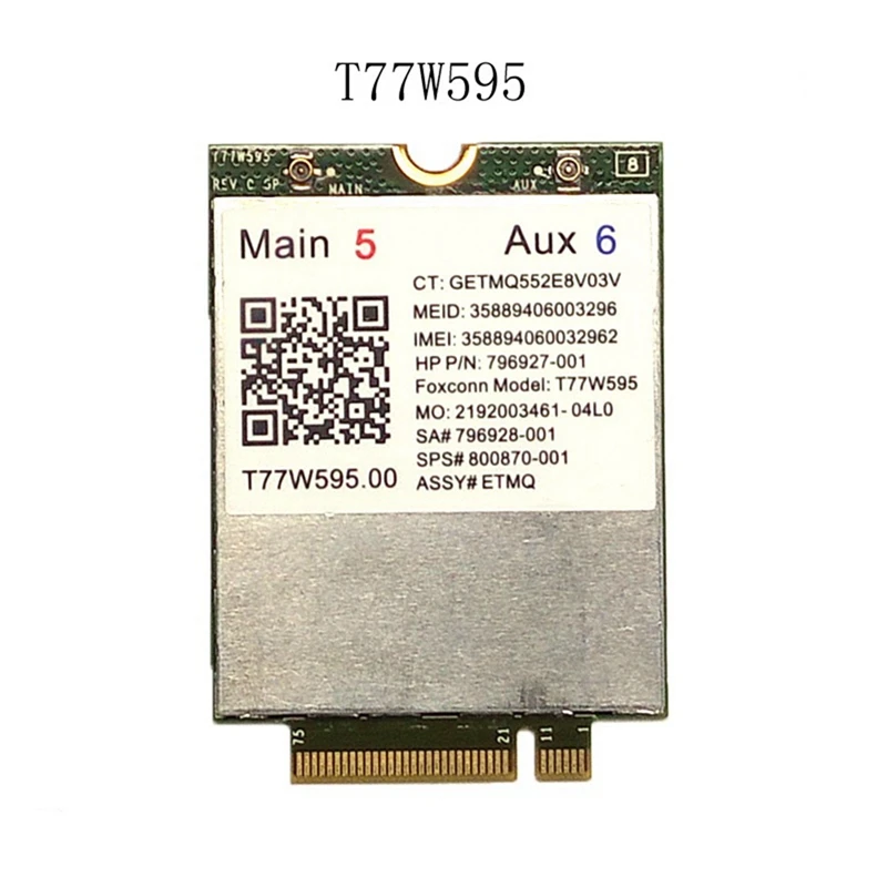 Lt4120 X5 LTE T77W595 796928 -001 Modem 4G WWAN M.2 150 Mbps do HP Probook/EliteBook 820 840 850 745 G3 640 650 645 G2