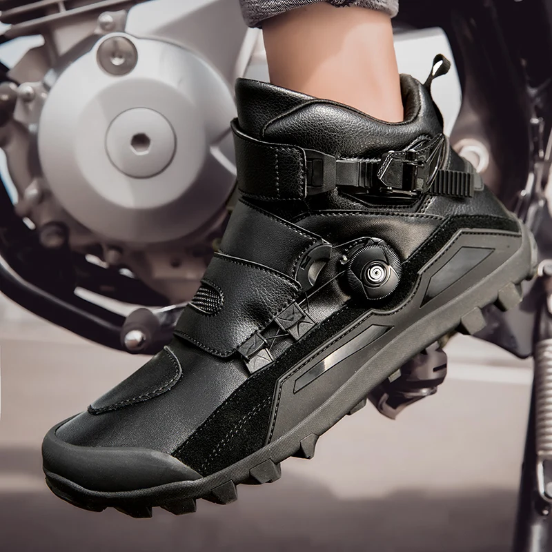 

Motorcycle protective riding shoes short boots anti slip wear-resistant men's four season off-road racing cycling boots riders
