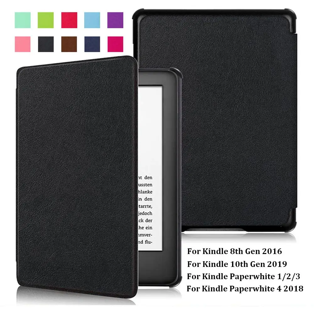 Colorful Ultra Slim Auto Wake/Sleep Cover Protective Shell PU Leather Smart Case For Kindle 8/10th Gen Paperwhite 1/2/3/4
