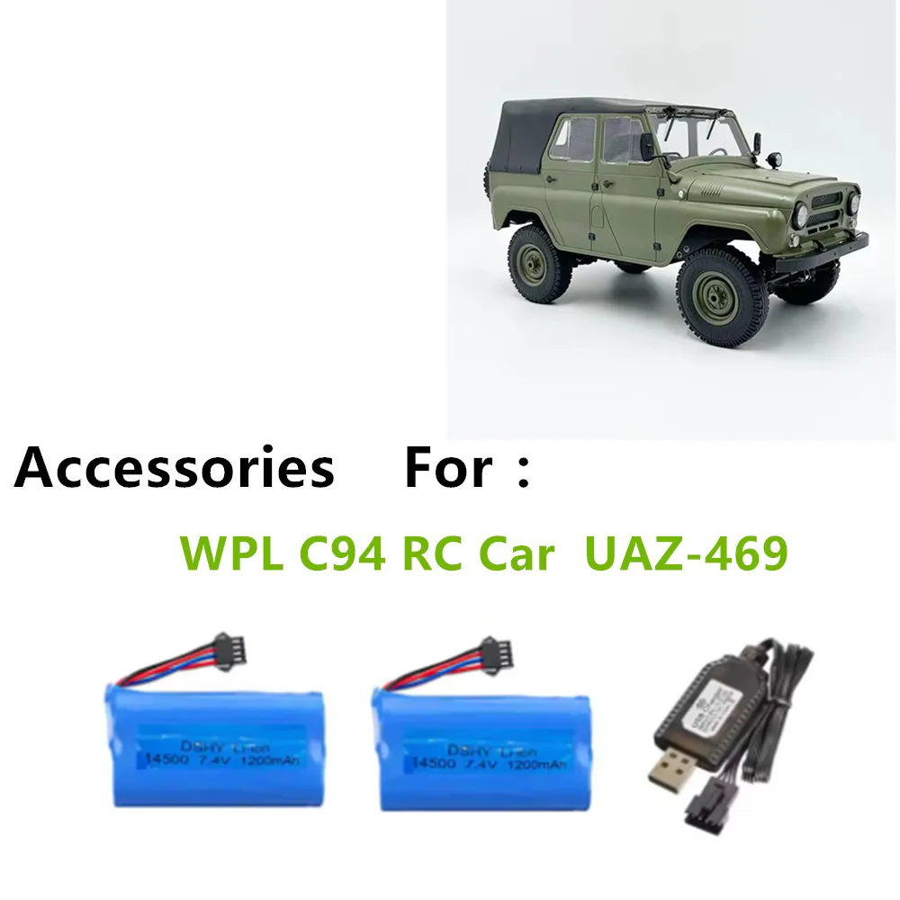 14500 7,4 V 1200 mAh Akku für WPL C94 RC Auto Akku UAZ-469 Teile Akku SM-4P Stecker