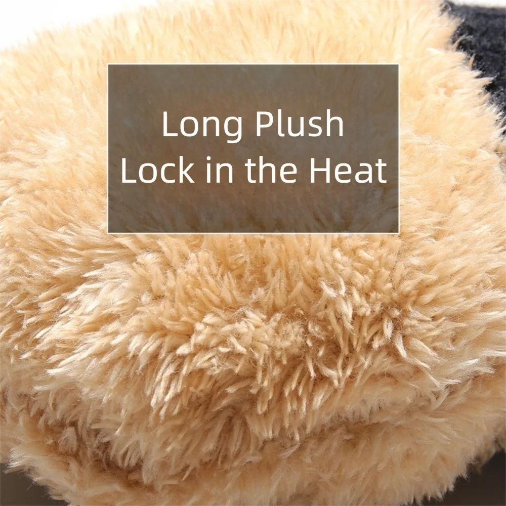 

Fashion Thickened Knitted Gloves Warm Double Layer Touch Screen Gloves Windproof Cold Proof Mittens Winter