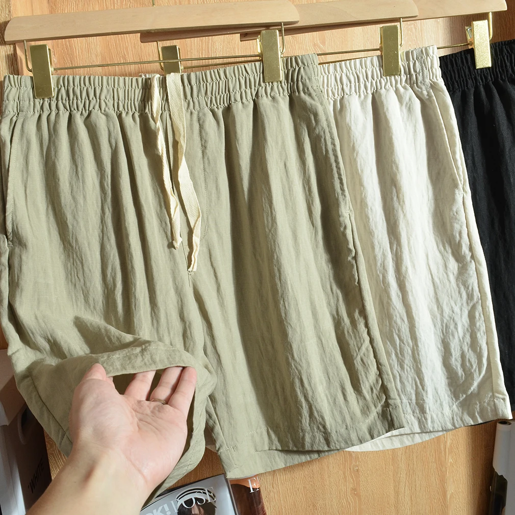 

Классические универсальные гладкие летние мужские спортивные цветные свободные брюки «пять четвертей» до середины икры, повседневная мода