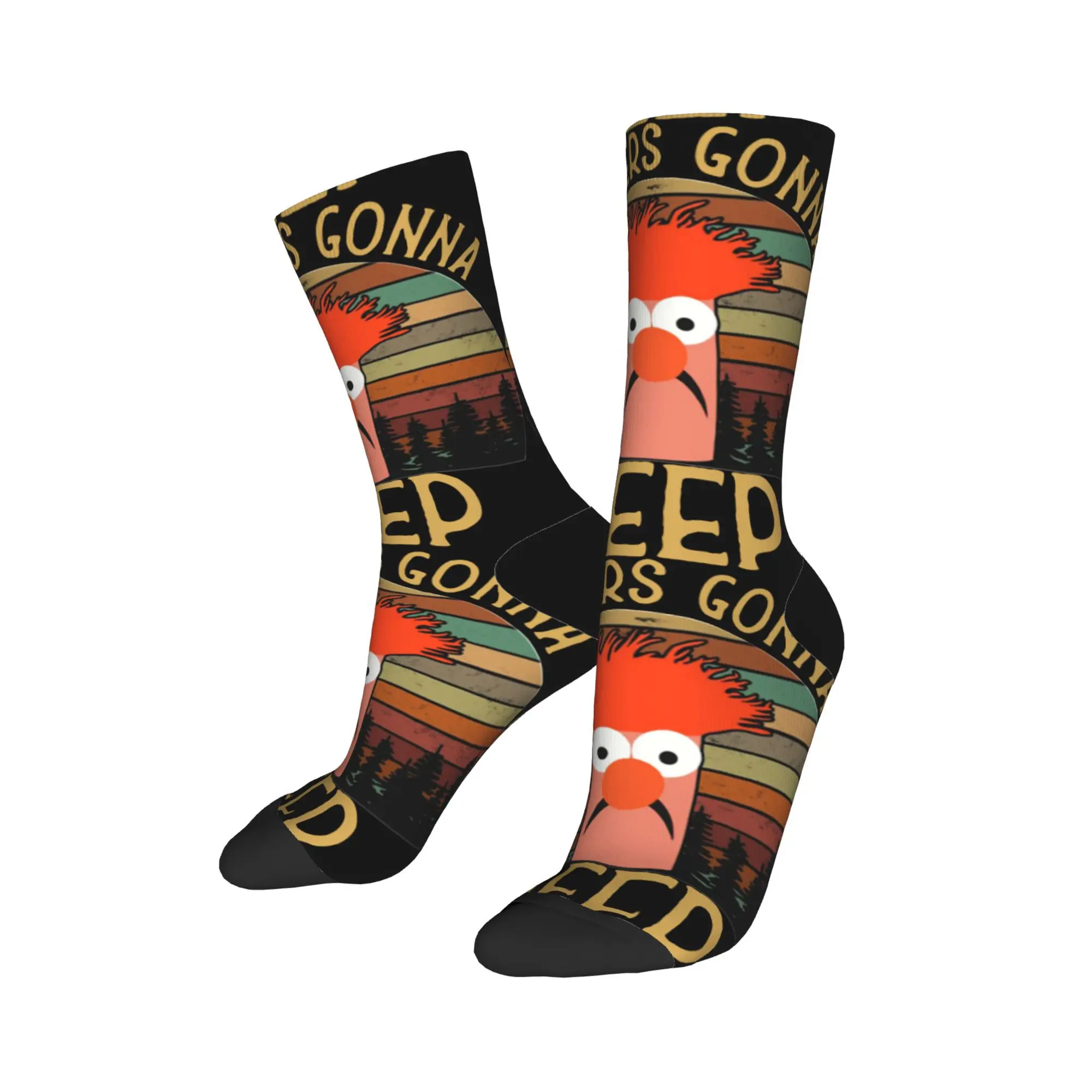 Cartoon the Muppets Show Socks Men's Women's Polyester Funny Socks Novelty Spring Summer Autumn Winter Middle Tube Socks Gift