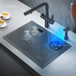 ASRAS Nanometer Cup Rinser kitchen Sink 304 Stainless Steel 4mm Thickness Handmade Sink High Pressure Cup Washer kitchen Sink