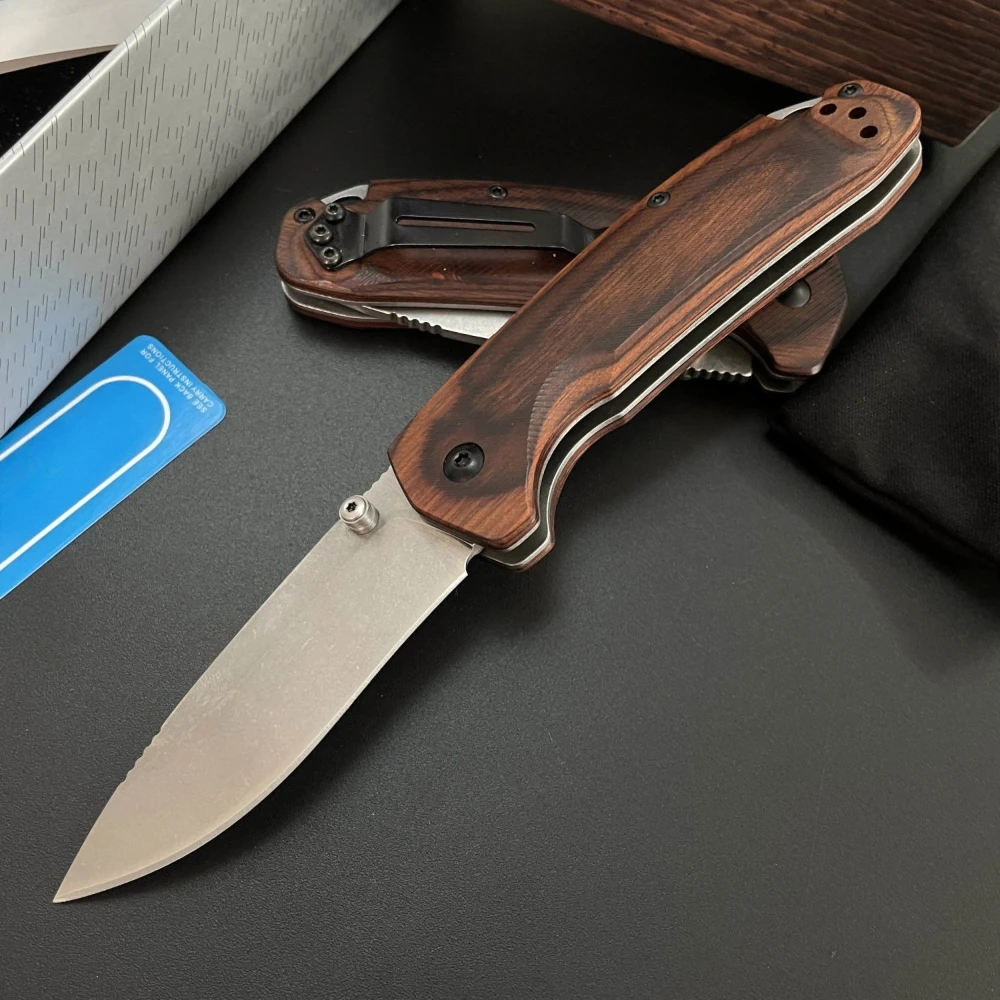 مقبض خشبي للدفاع عن النفس سكين شفرة قابل للطي استكشاف الغابة جيب الصيد كل يوم حمل سكينة محمولة حادة #1
