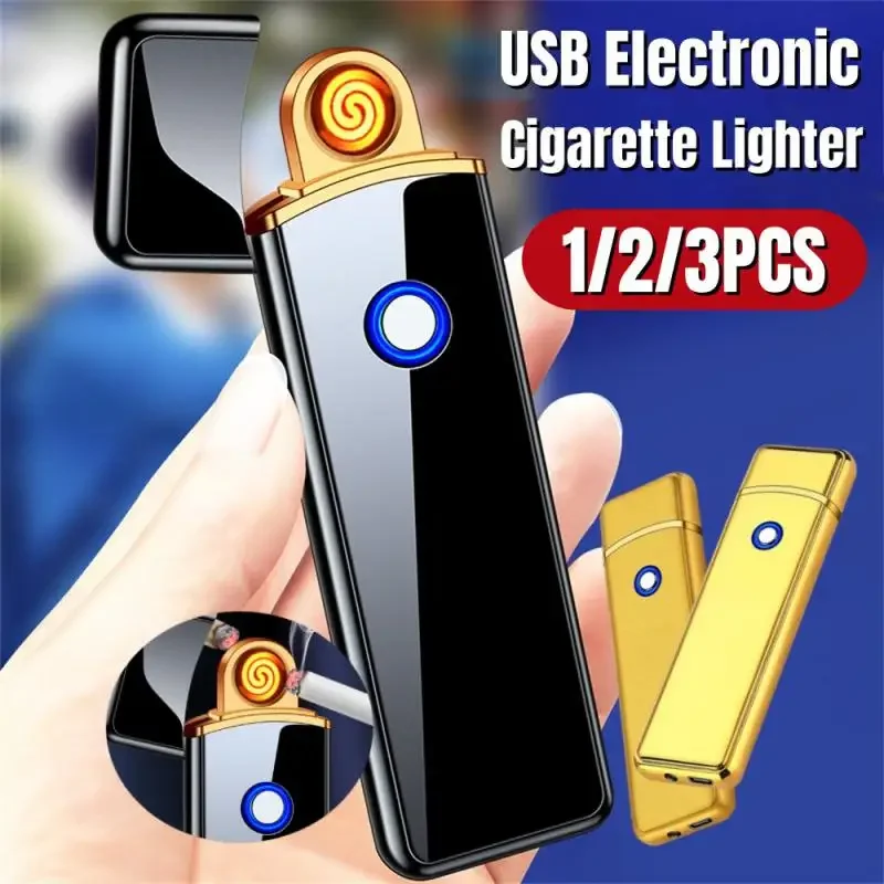 Electronic Lighter, Smart USB Rechargeable Lighter,Portable Dual Sided Ignition Windproof Flameless Light Does Not Contain Gas