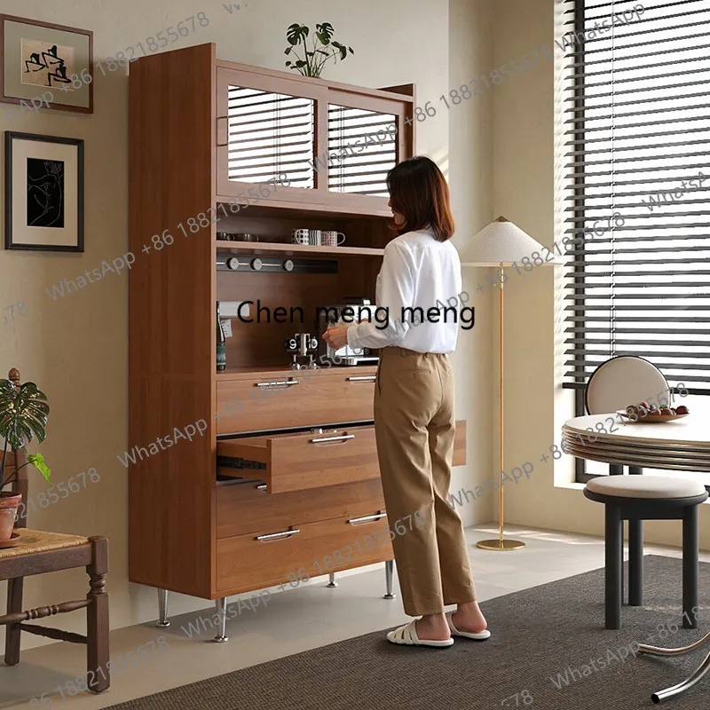 

Solid Wood Sideboard Entryway High Cabinet Storage Living Room Organizer Vintage Style Dining Room Sideboard