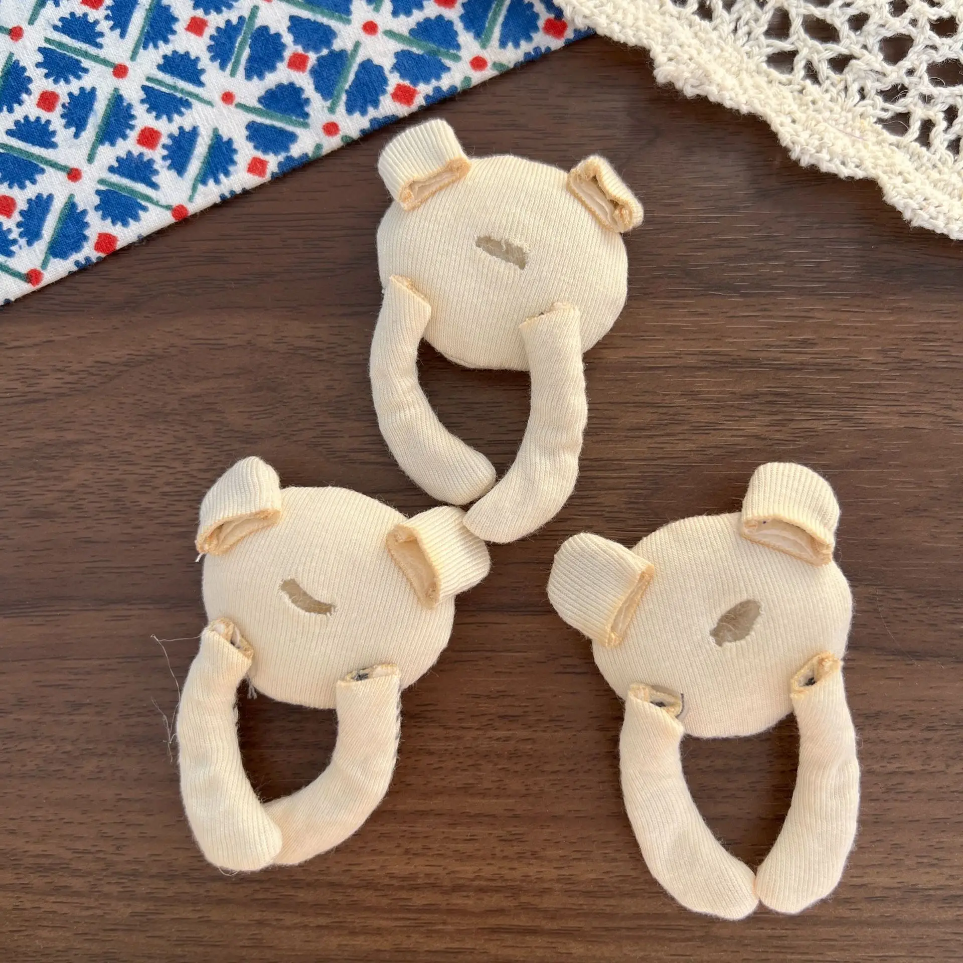 DIY Brooch Accessory Cute Bear Cotton Filled Cartoon Craft Supply for Kids Clothing Decoration Soft Lightweight Brown Small