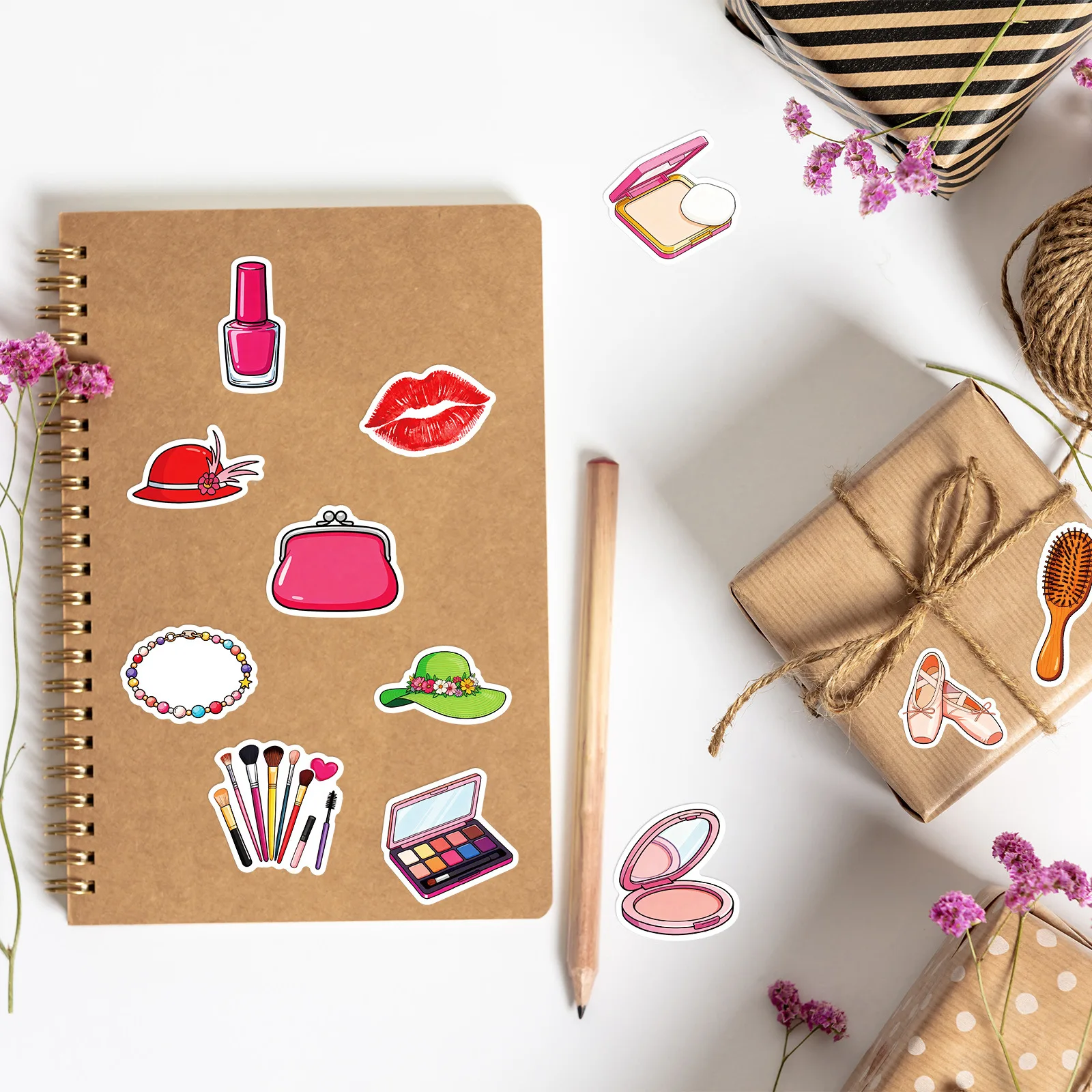 10/56 pçs série de maquiagem dos desenhos animados adesivos criativo graffiti decalque diy bagagem telefone guitarra scrapbook adesivo à prova dwaterproof água brinquedos do miúdo