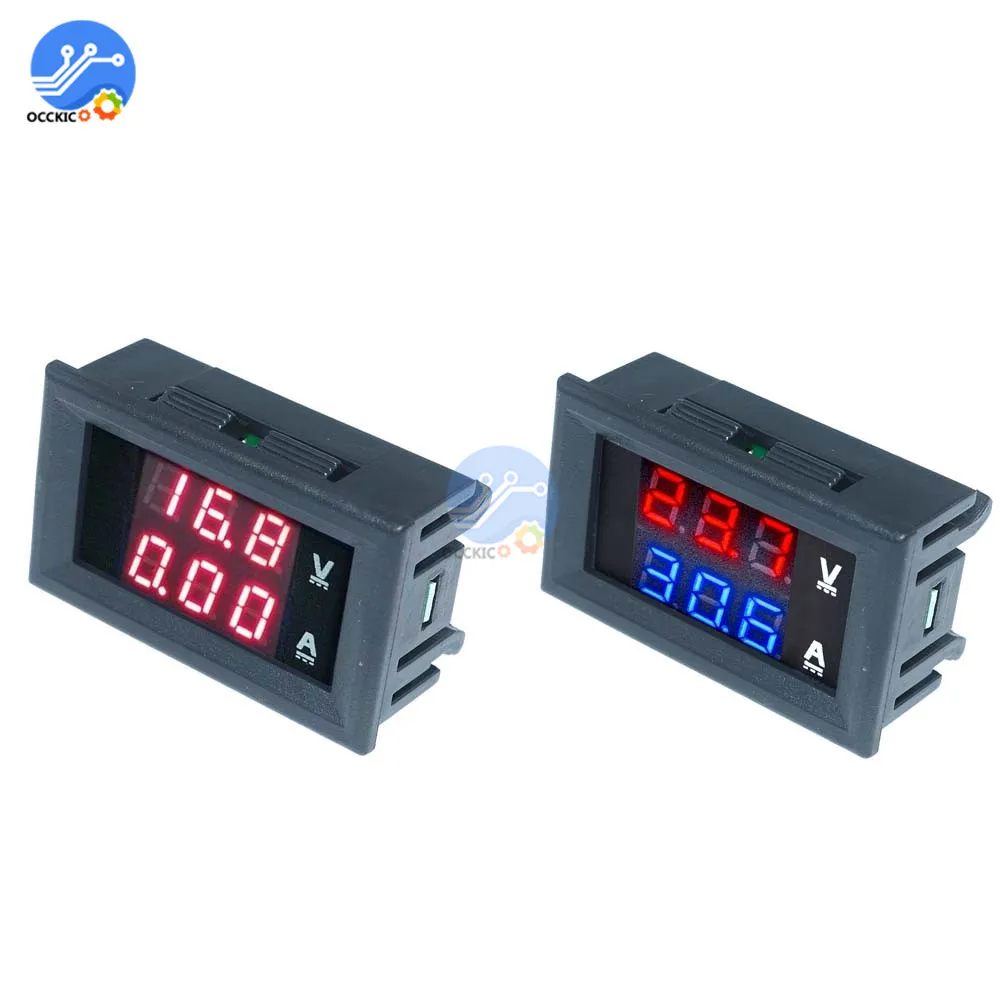 DC 100V 50A Digital Voltmeter Ammeter LED Red Blue Display Voltage Current Meter Tester 0.56