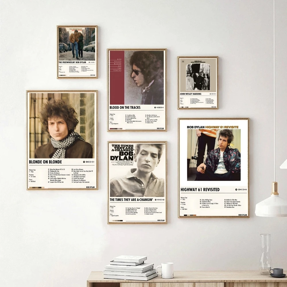 Music Ameican Singer B-Bob Dylan Poster Premium Crease Aesthetic Wall Art Designed For Living Room Bedroom Decoration