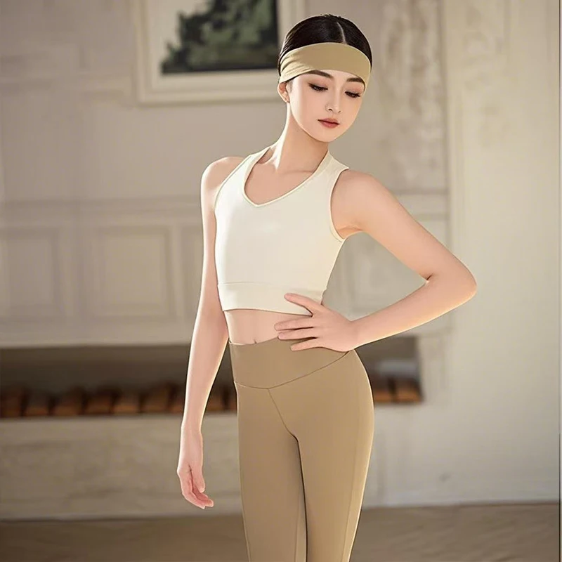 

2025 Latin Dance Costumes Girls Sleeveless Tops Tight Trousers Pants Rumba Chacha Samba Tango Latin Practice Clothes DN19898