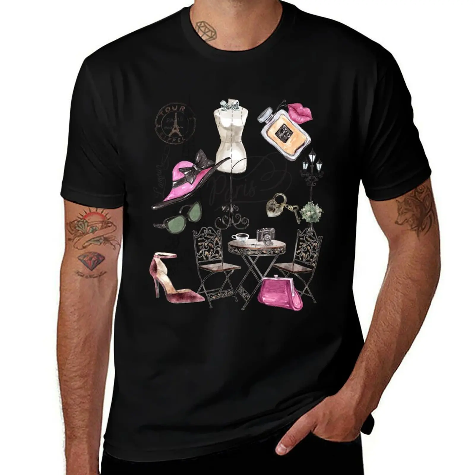 

Paris Lamour T-Shirt Basic Short Sleeve Cotton Blend T-Shirt