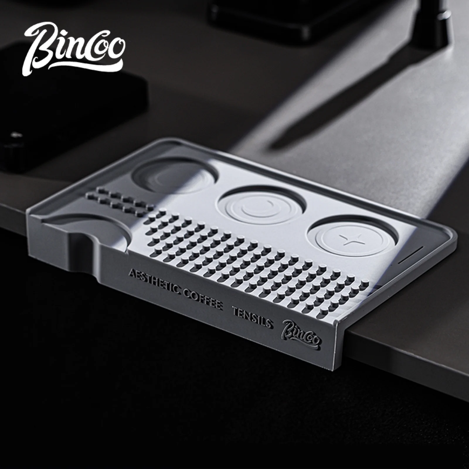 

Bincoo Espresso Tamping Mat with Bar Tool Organizer Non-Slip Coffee Portafilter Pad Corner Design for Coffee Station