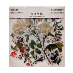 Pegatinas de flores y plantas para álbum de recortes, 40 unidades, álbum de recortes Vintage, álbum de fotos artesanal