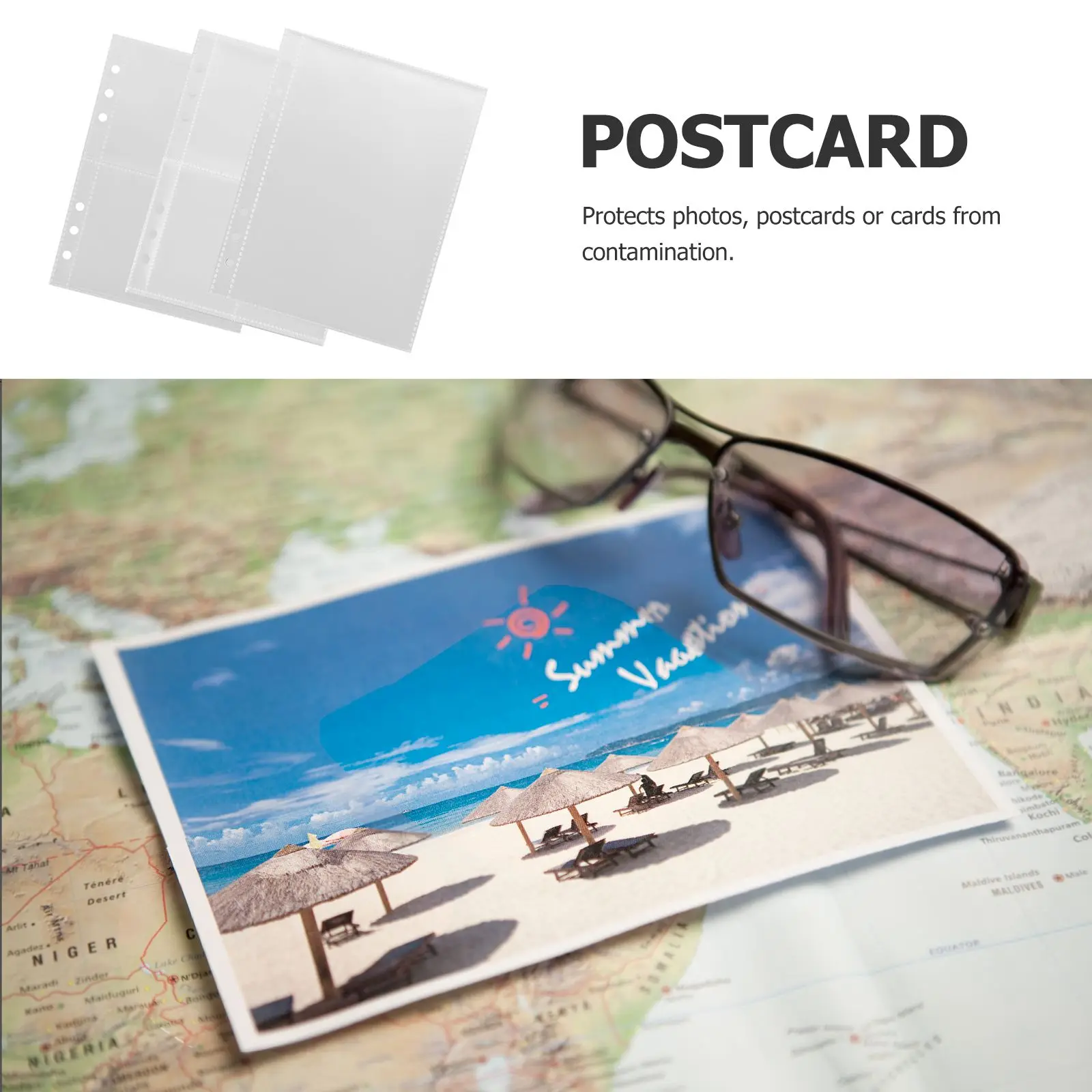 3 Books 6 Holes A5 Single sided 1 2 4 Grids PP Loose leaf Core Transparent Photo Album Pages Card Sleeves Postcard Sleeves