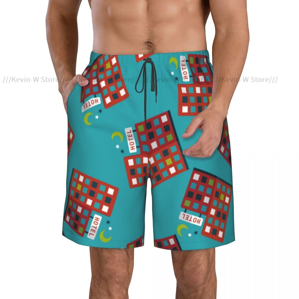 Swimwear Mens Swim Shorts Beach Swimming Trunks For Man Hotel Pattern Swimsuit Surf Board Bathing Suit