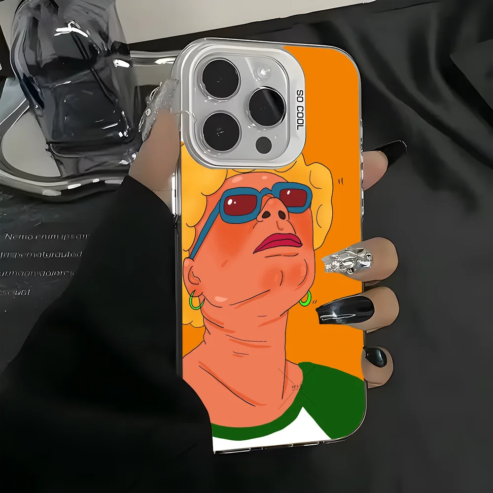 

Funny Art Painting Cartoon Phone Case For iPhone 16 15 14 13 12 11 Pro Max White Matte Laser Metallic Aurora Funda