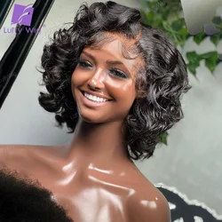 Loose Wave Wig 13X6 Lace Front Human Hair Brazilian Remy 5x5 Closure PU Fake Scalp Top Curly Pre Plucked 200% For Black Women