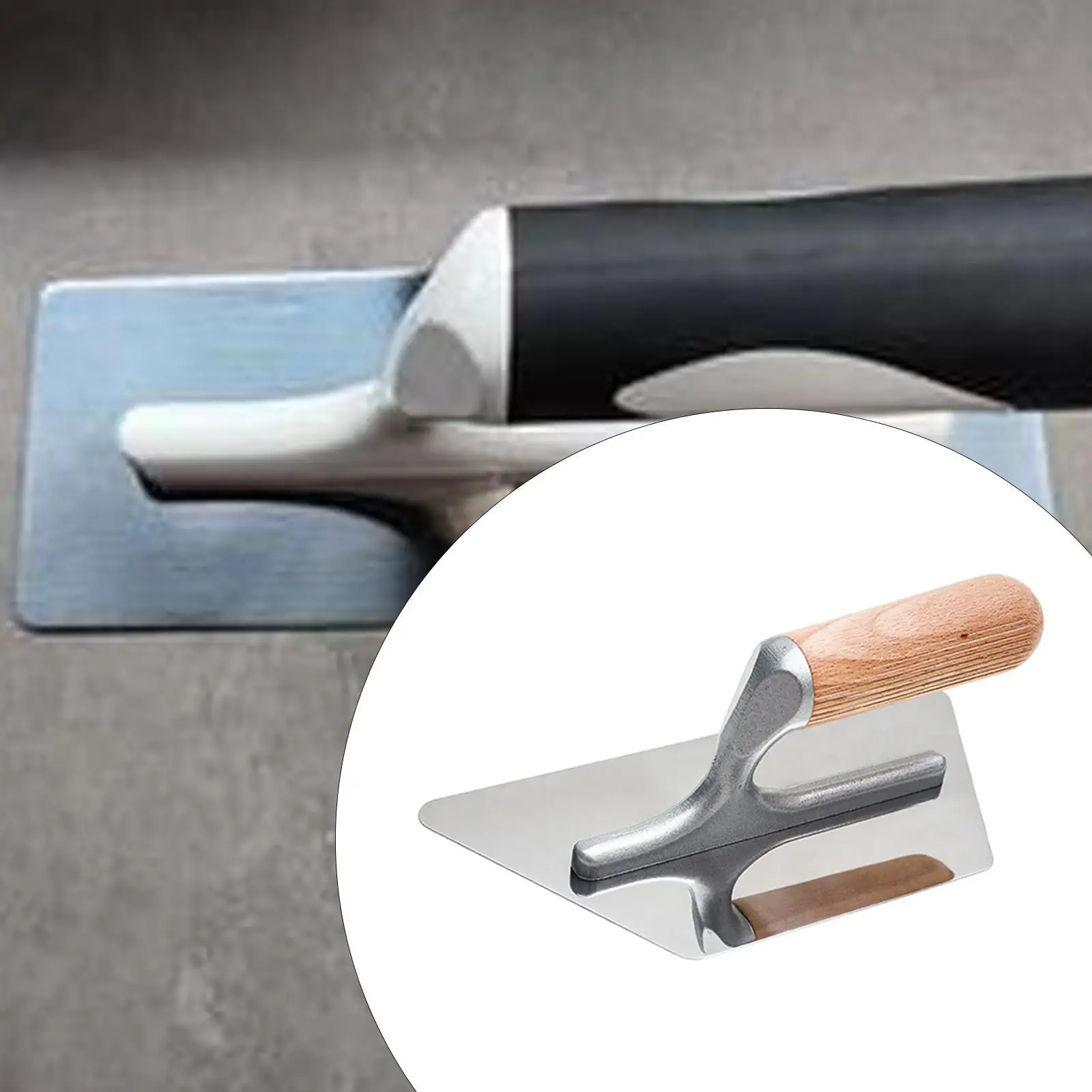 مجرفة التجصيص مقبض خشبي من الفولاذ المقاوم للصدأ مجرفة التشطيب مجرفة خرسانية لأرضية الجدار الجص تجصيص الأسمنت الخرساني