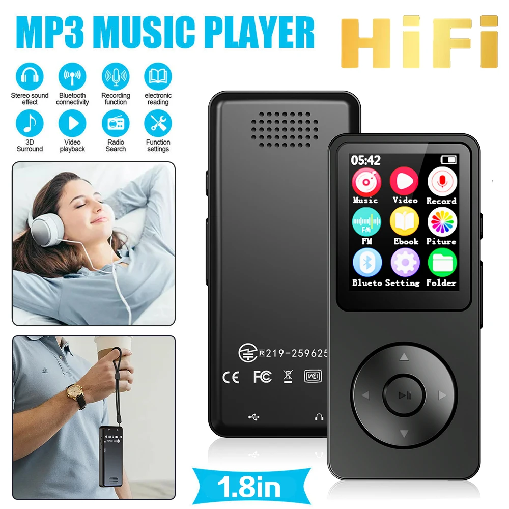 2026 New MP3 Player Type-C Portable Walkmen Bluetooth 5.4 Music Player Support E-Book Recording FM Radio For Sports Walkmen