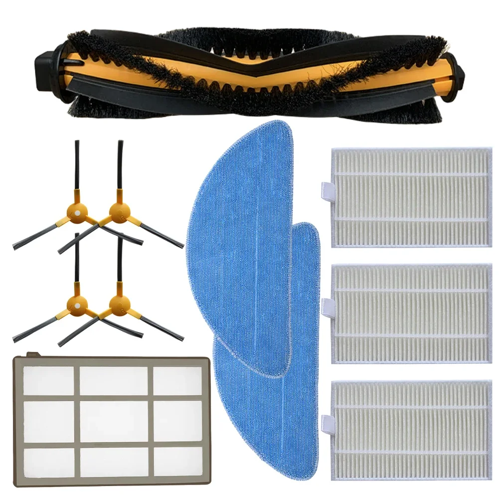 Main Brush Filters Side Brush Mop Cloth Kit For Nedis WIFIVCB02 Vacuum Cleaner Spare Parts Replacement Accessories