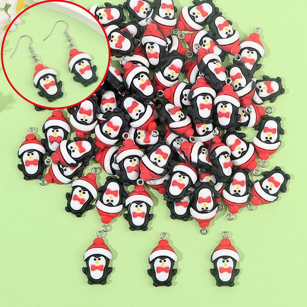 3/10/17pcs Black Penguin Shaped Pendant, for DIY Necklaces, Earrings, Valentine's Day, Christmas, Thanksgiving Gift Accessories
