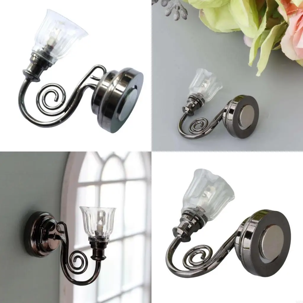 

1:12 Dollhouses Wall Lamp Sconce Figure Lighting Toy for Pretend Playset