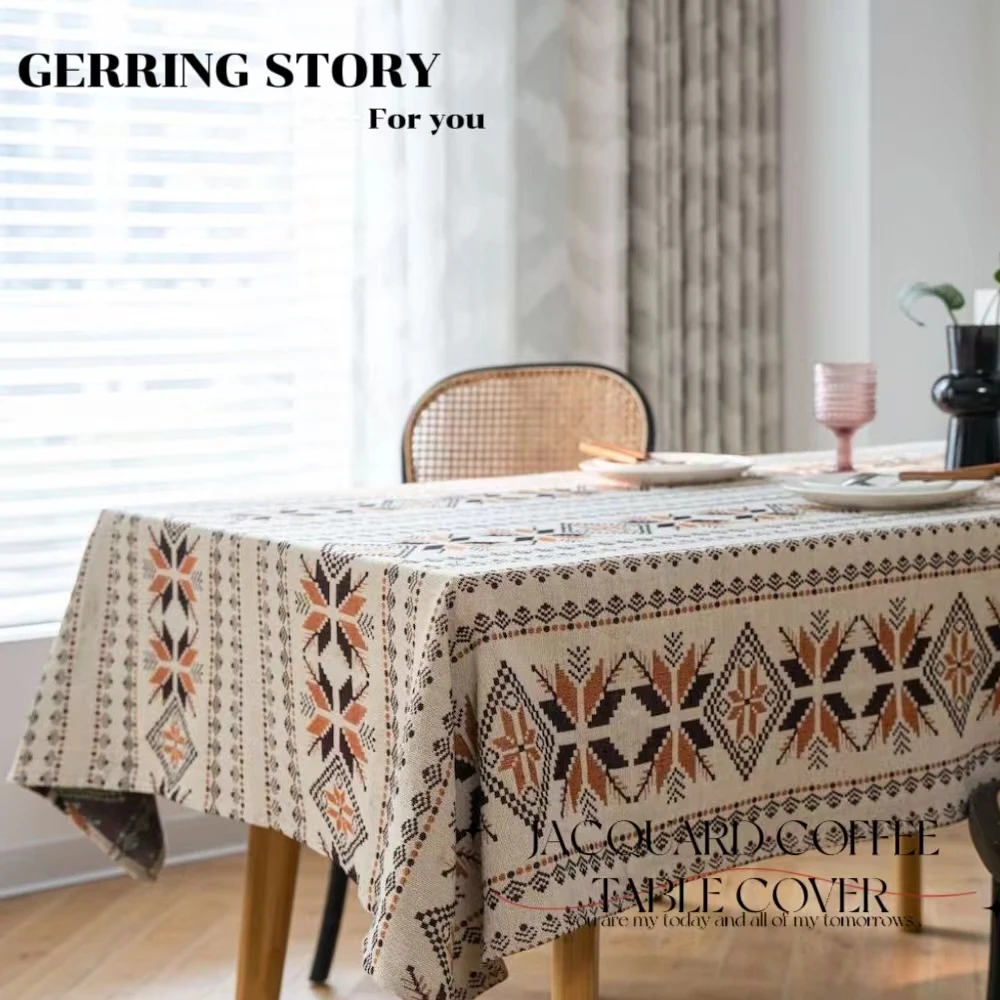 Gerring American Table Cloth For Party Events Jacquard Coffee Table Cover Thick Tablecloth Christmas Decorations For Home