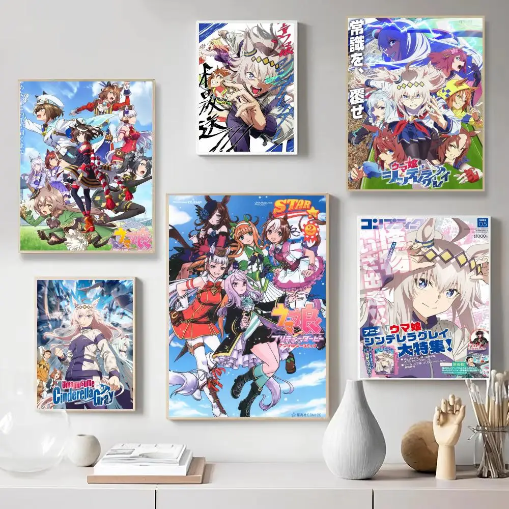 U-Uma M-Musume Cinderella Gray anmie Poster Wall Art Print Poster for Bedroom Living Room Home Decor Gift Artwork