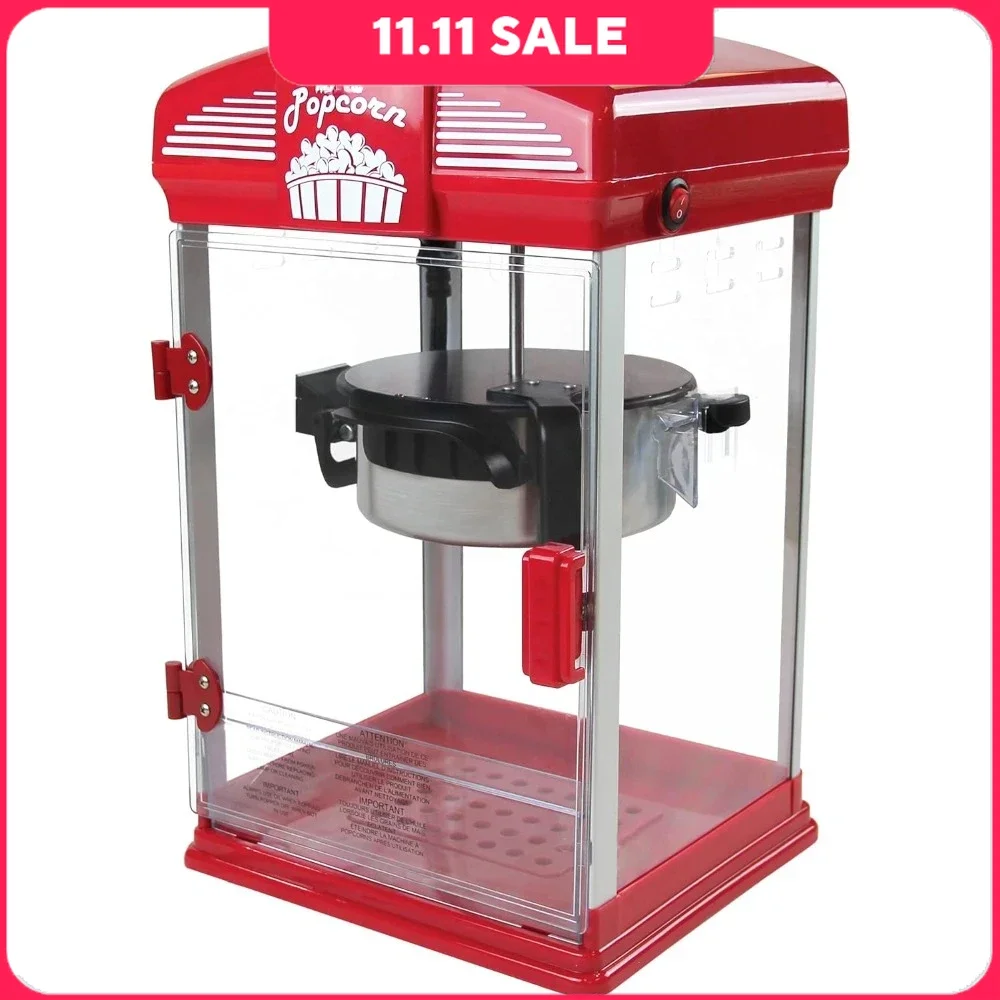 

2.5oz Popcorn Machine with Nonstick Popcorn Kettle, Measuring Tool and Scoop, Popcorn Makers