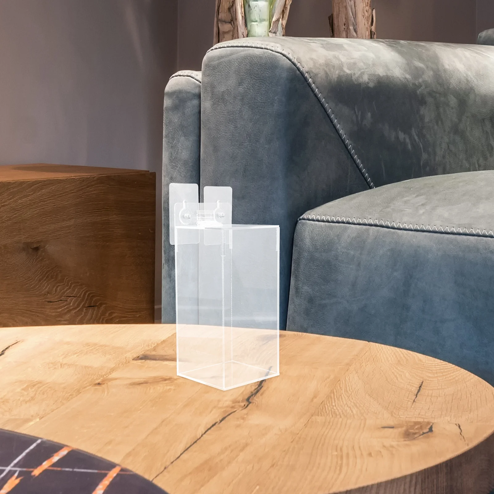 

Wall Gloves Dispenser Container Stylish Acrylic Mask Organizer Convenient Single-Slot Flip Open Structure Home Tidier