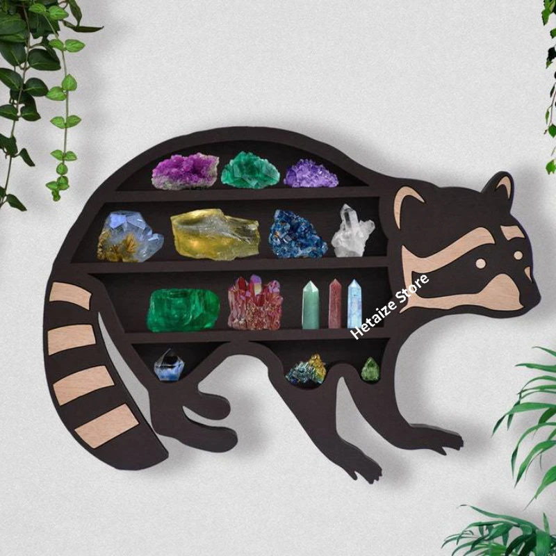 Home Shelf Decor Decorative Crystal Essential Oil Shelving Living Room Country Animal Display Shelf Wall Hanging Storage Shelfs