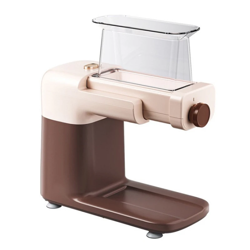 ماكينة صنع المعكرونة الأوتوماتيكية 220 فولت 3 إعدادات سمك 2 أوضاع قطع 100 وات ماكينة صنع المعكرونة البنية لأغلفة زلابية المعكرونة