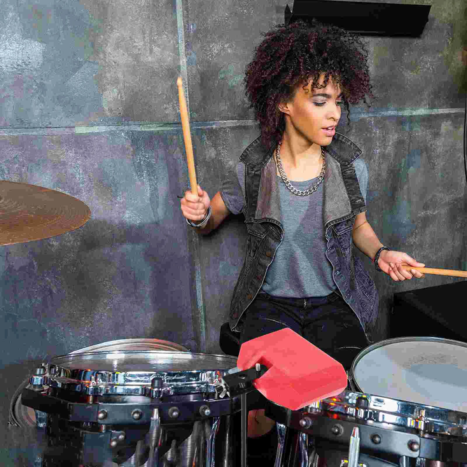 Plastic Latin Percussion Portable Drum Percussion Musical Accessory Cow Bell Durable Drum Accessory (Red)