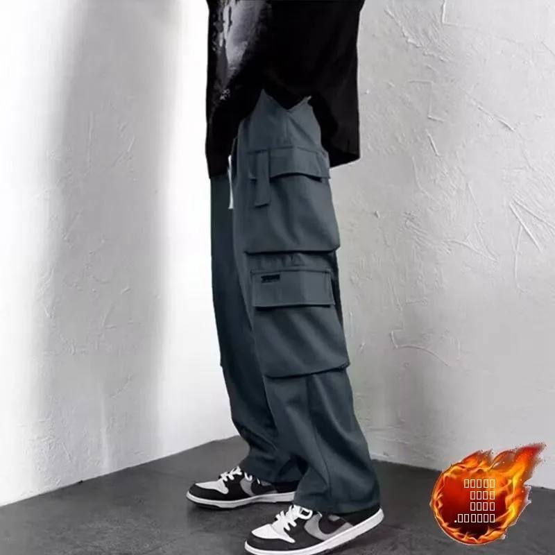 

Американские мужские рабочие брюки свободного кроя в стиле High Street, осенне-зимние, новые, модные, брендовые, с большими карманами, спортивные, прямые, широкие, повседневные