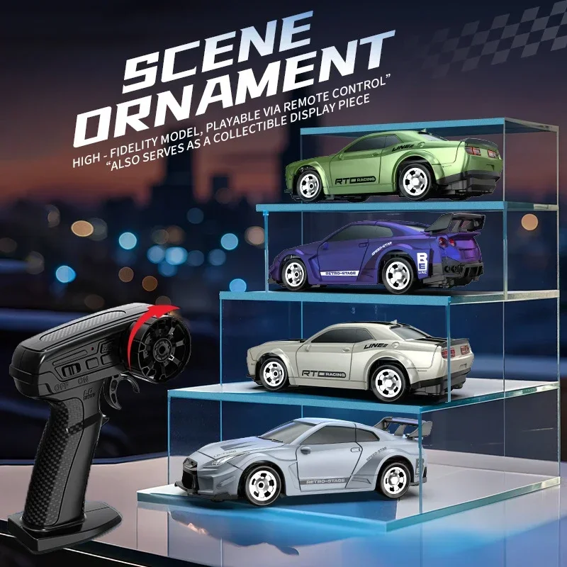 

Mini Rc Car 1/64 Desktop Full Scale Racing Drift Collection Sportscar Remote Control Car 4Wd Electric Vehicle Toy Gifts for Boys