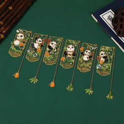 1PC Panda Bookmark Brass Metal Chinese Classical Style Student Book Friend Gift Cultural Creativity