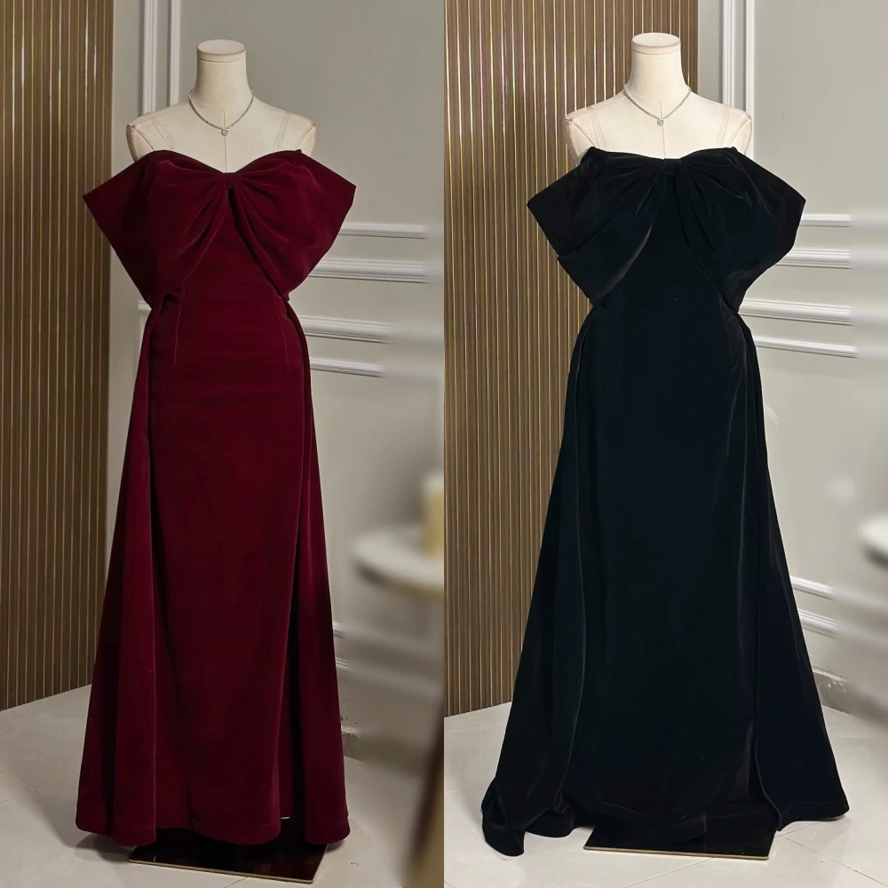 

Customized High Quality Evening Dress Bow Off-the-shoulder Trumpet Long Dresses Bespoke Occasion Elegant Party Wedding