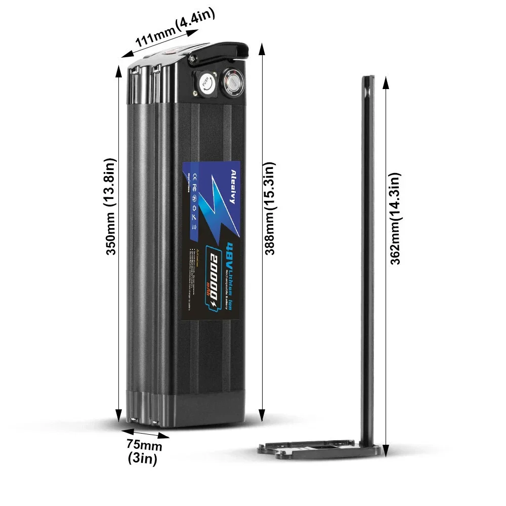 

Hot Sales 36V Silver Fish 10Ah 12Ah 15Ah 20Ah 18650 Lithium ion Battery Pack 13S3-6P for 1000W Folding Electric Scooter with BMS