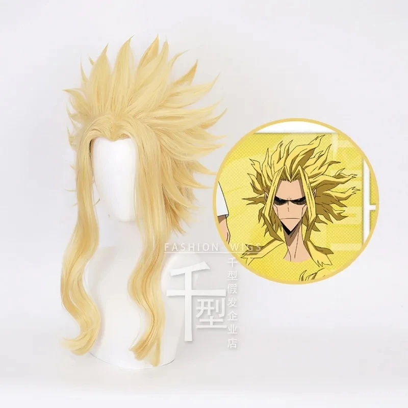 

Anime My Hero Academia Boku no Hiro Akademia All Might Short Golden Blonde Cosplay Costume Wig Synthetic Hair